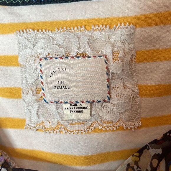 Anthropology Yellow/White Striped Tank Top. Size XSmall. - Picture 4 of 10